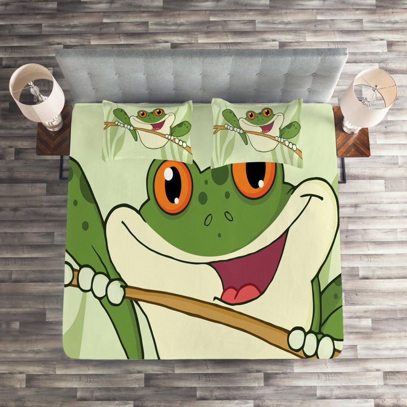 Polyester Coverlet, Green, Frog 2