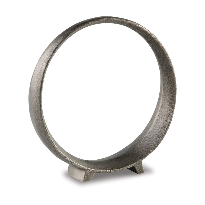 Sculpture Dalie, ensemble de 2, fonte d'aluminium, H 11,50 po x l 11 po x P 2,75 po, Teinte étain