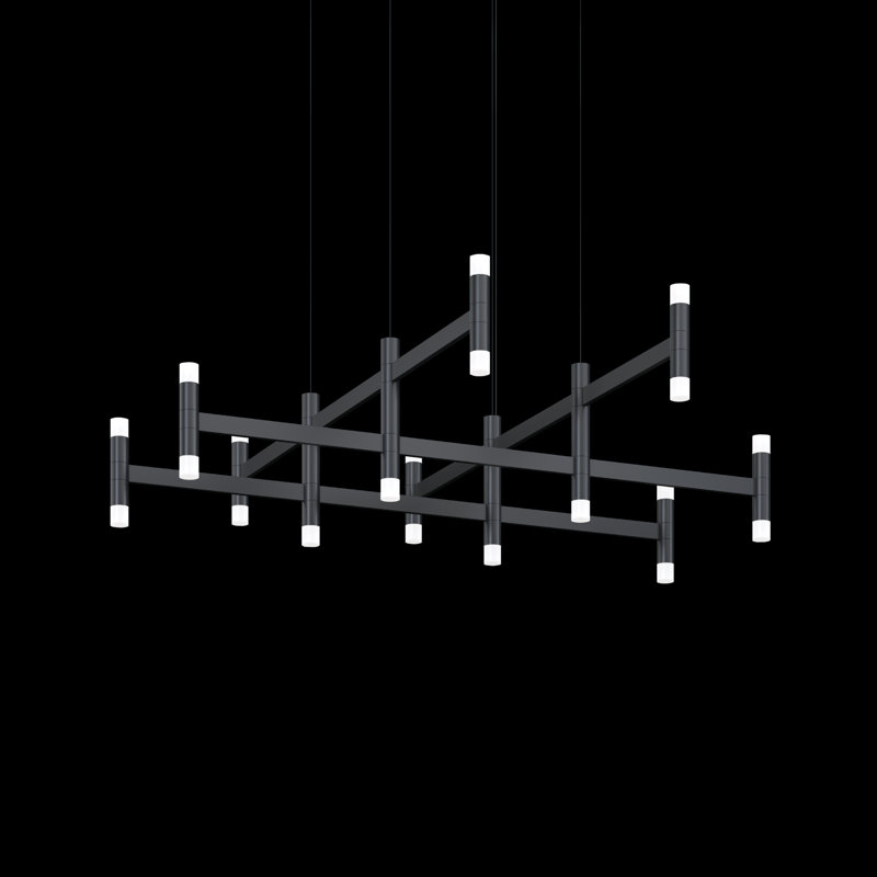 Satin Black Aluminum LED Drum Pendant Light