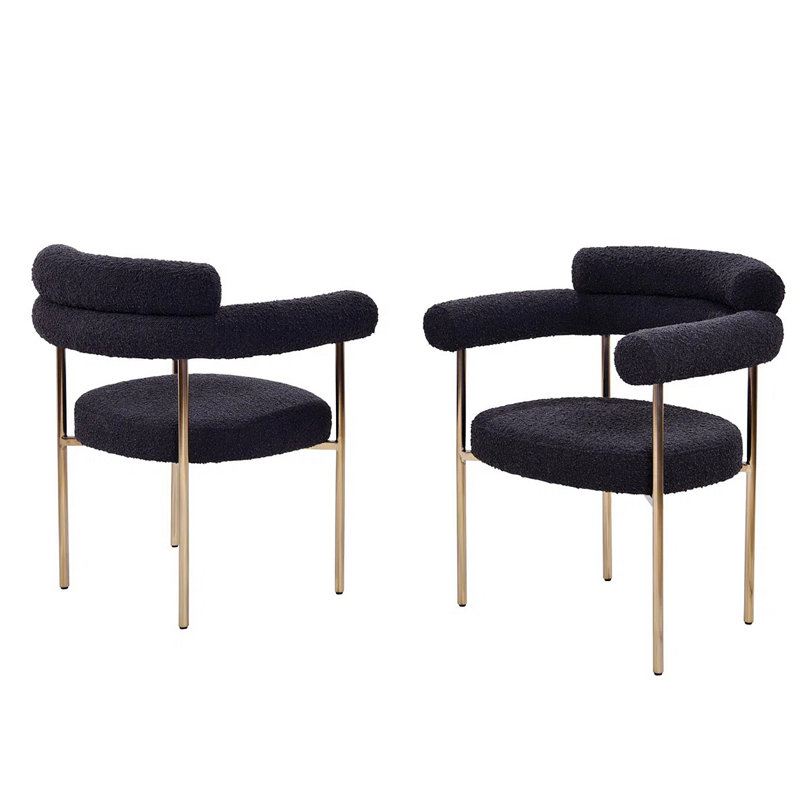 Jalon Upholstered Dining Chair, Black/Gold