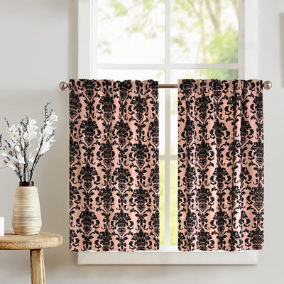 Poplin Damask Floral Cafe Tier Curtains