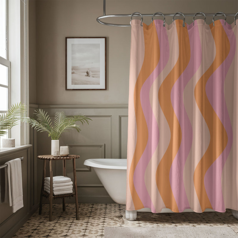Funky Retro - Rideau de douche Premium, H 74 po x l 71 po