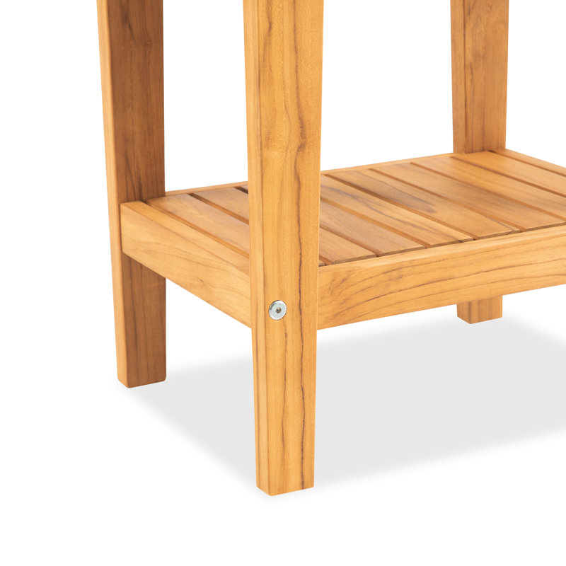 Banc de douche en teck massif 21 po