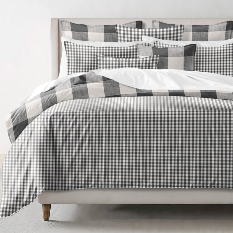 Walker Buffalo & Check Comforter 8 Piece Designer Set, Cal. King Comforter + 7 Additional Pieces, Iron