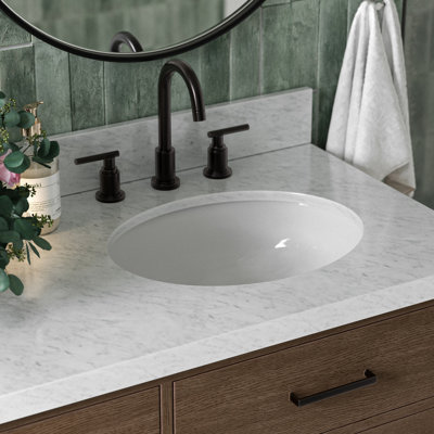 Tidworth Solid Wood Double Bathroom Vanity with 1.5'' Carrara Marble Top