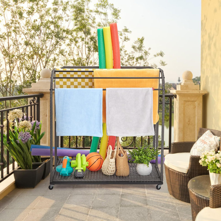 Poolside Float Storage, Outdoor Towel Storage