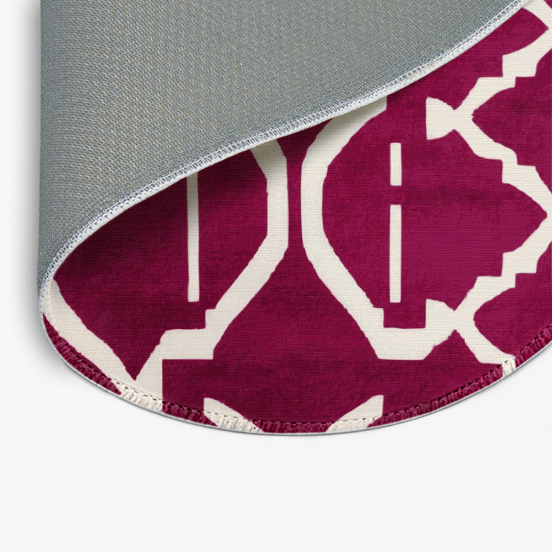 Tapis rouge intérieur et extérieur Trellis, Rond 5 pi
