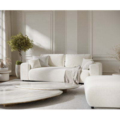 Three-seater square arm sofa