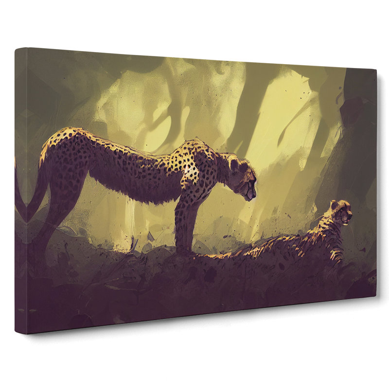 Two Cheetahs - Wrapped Canvas Print, 35cm H x 50cm W x 3cm D