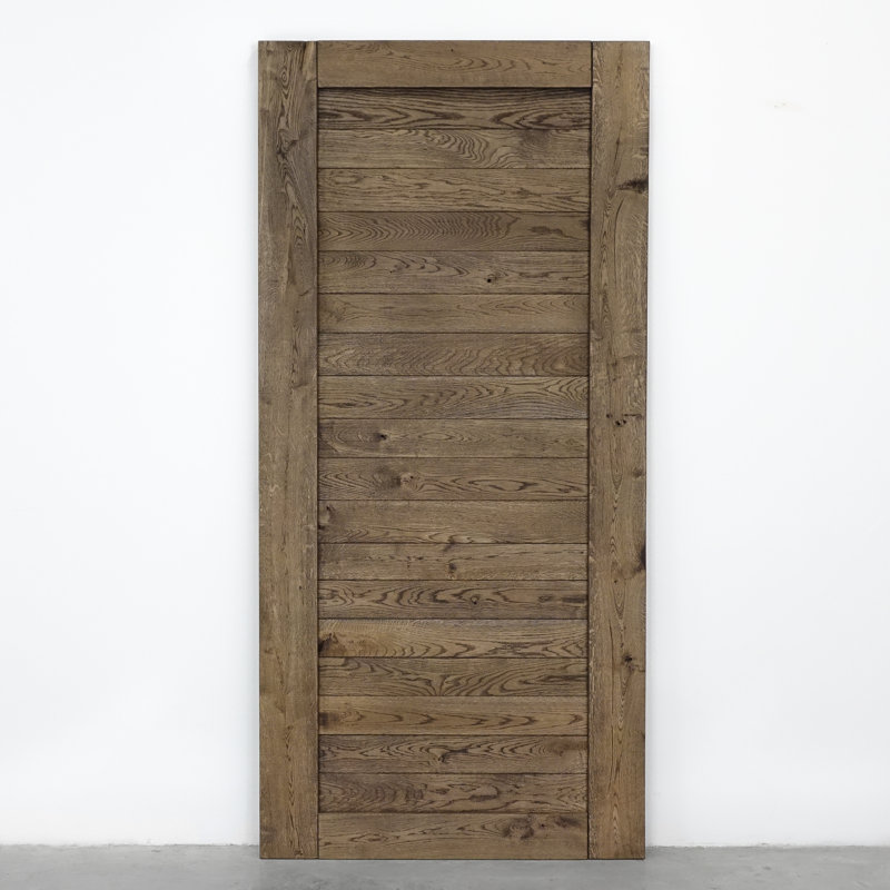 Pinache Solid Oak Barn Door, Brown Oil