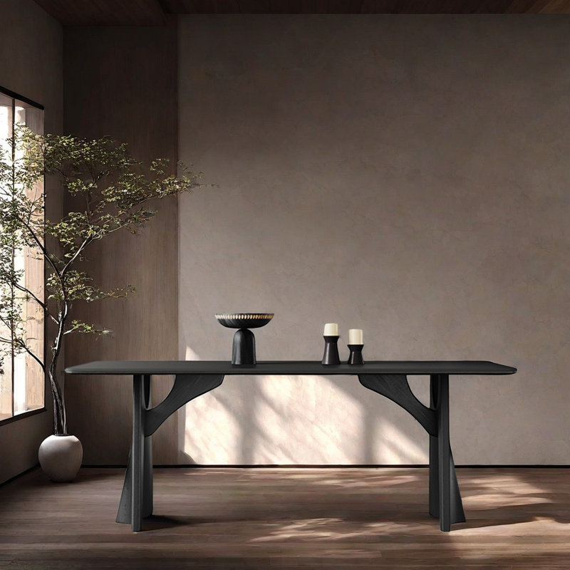 Soyini Solid Wood Base Dining Table, 29.5”H x 70.8”L x 35.4”W