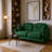 74" Modern Chenille Fabric Sofa with Tufted Back, Cloud-Like Comfort Cushions, and Elegant Armrests – Green-1476528217