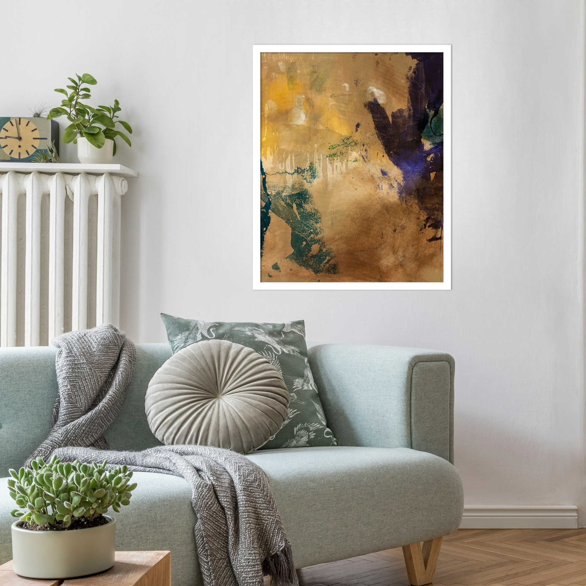 Amber Haze I by Flagler Wood Framed Wall Art Print, White, 25" H x 21" W