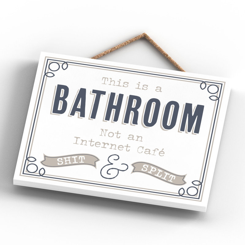 Vivid Squid Wholesale This Bathroom Is Not Internet Cafe - No Frame Print on Wood