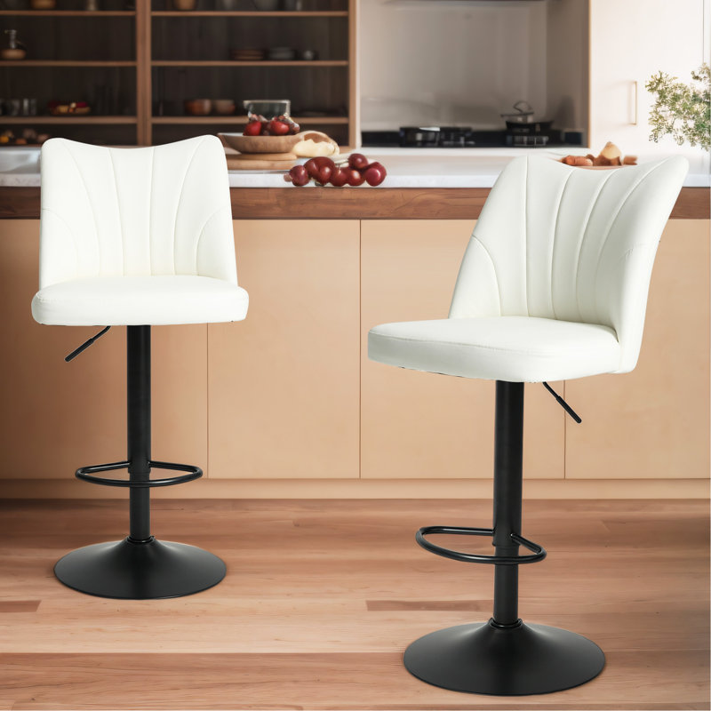Ensemble de 2 tabourets pivotants, Blanc