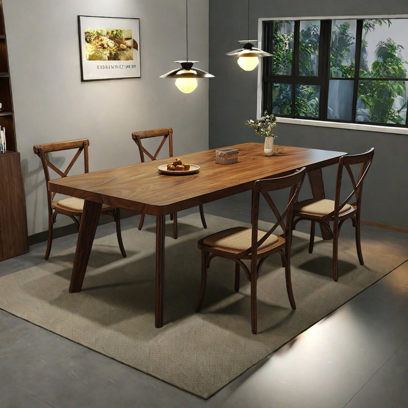 American-style rectangular dining table, 29.53"H x 62.99"L x 31.5"W