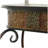 Metal Embossed 1 Shelf Floral Console Table with Ornate Scroll Legs