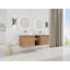 Meuble-lavabo mural 60 po avec lavabo d'art en céramique et 1 tablette de rangement, porte à fermeture en douceur