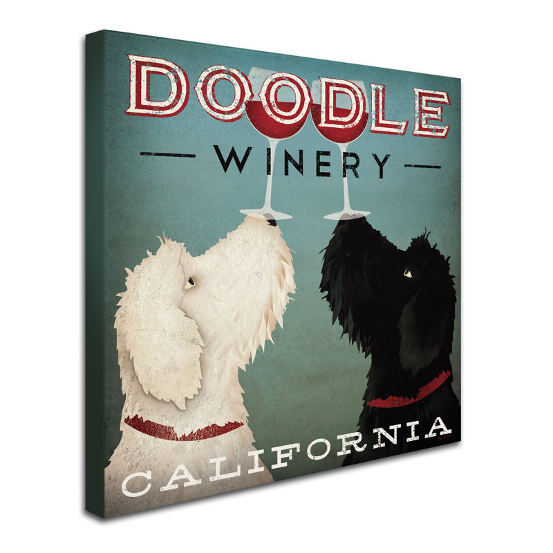 «Doodle Wine» par Ryan Fowler, reproduction d'art graphique sur toile, H 14 po x l 14 po x P 2 po, Toile tendue