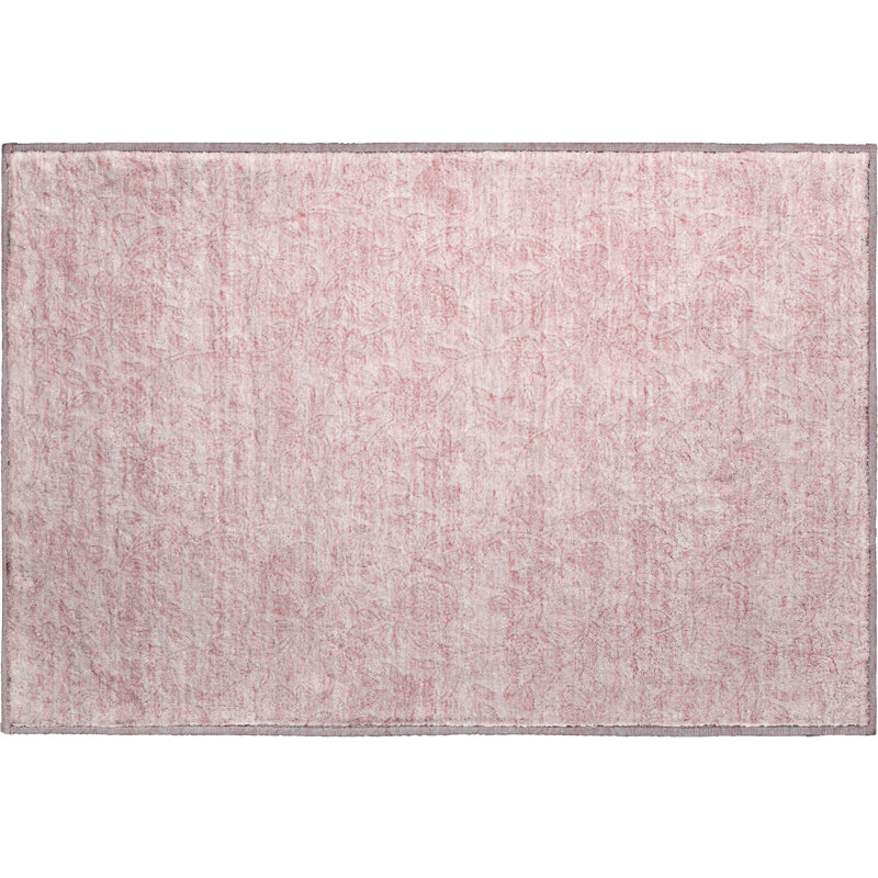 Premium Machine Washable Prisco Pink Rug, Rectangle 1'8" x 2'6"