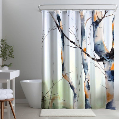 Shower Curtain LA133 – Polyester Shower Curtain, Dye Sublimation Print, 71" W × 74" L
