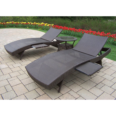 Chaise longue inclinable avec table Balhi