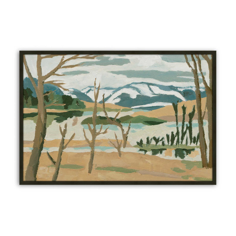 «Pale Horizon II» par Melissa Wang, reproduction d'art, 8" H x 12" W, Impression sur cadre ouvert sans papier mat, Noir