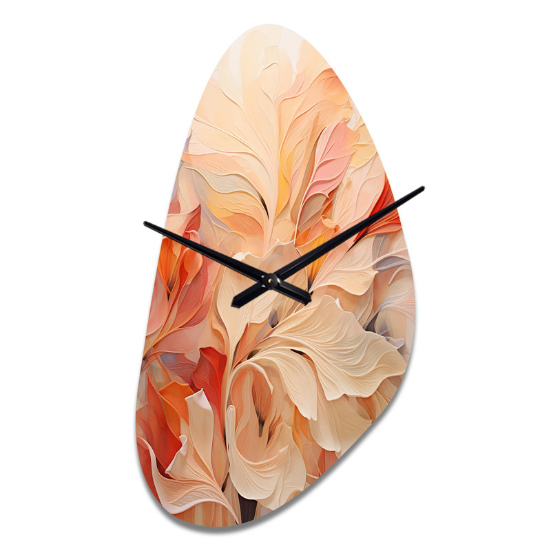 Minimalisme, pêche, horloge murale asymétrique en métal, forme traditionnelle unique, Moyenne
