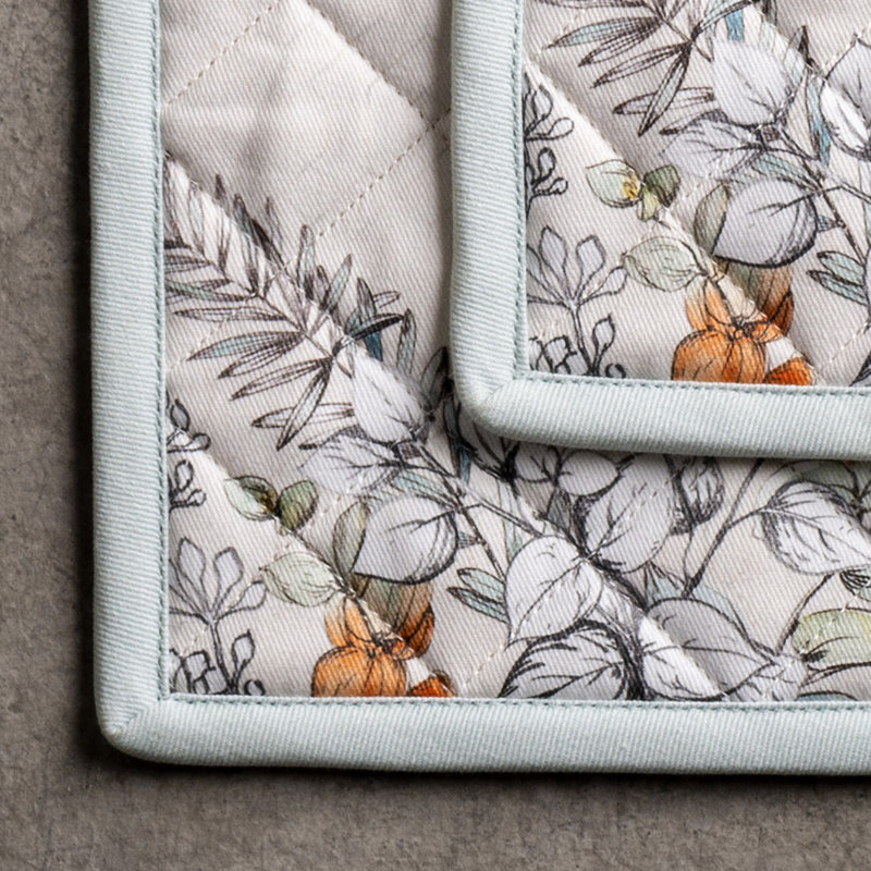 Ensemble de maniques 100 % coton blanchâtre Shabby Chique Maison d'Hermine - 8 po x 8 po