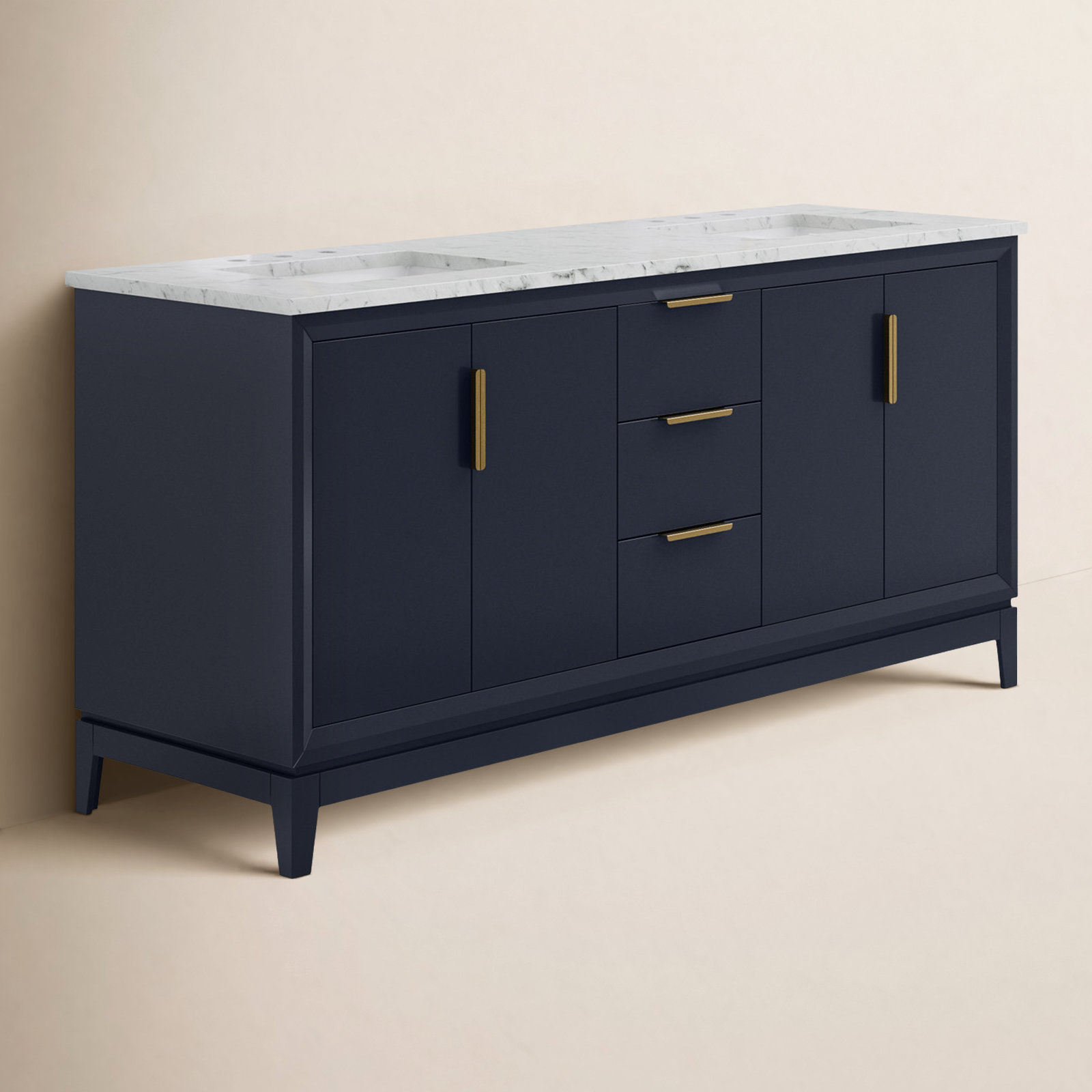 Belmar 72'' Double Bathroom Vanity, Monarch Blue