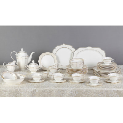 Bone China Dinnerware Set 57 Piece - Service for 8
