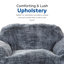 Fauteuil à billes en mousse viscoélastique souple avec accoudoirs, fauteuil à billes de salon moderne, bleu gris