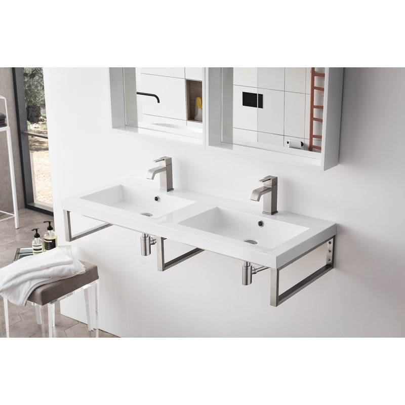 Boston 48'' W Double Vanity, Brushed Nickel