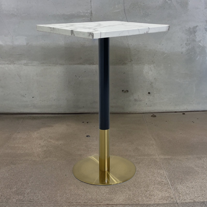 Rayma Faux Marble Top Metal Base Dining Table, White