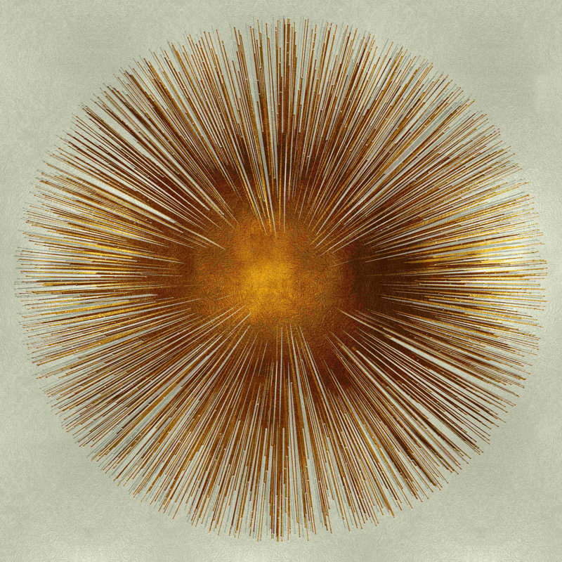 Bronze Sunburst I - peinture sur toile tendue, H 30 po x l 30 po