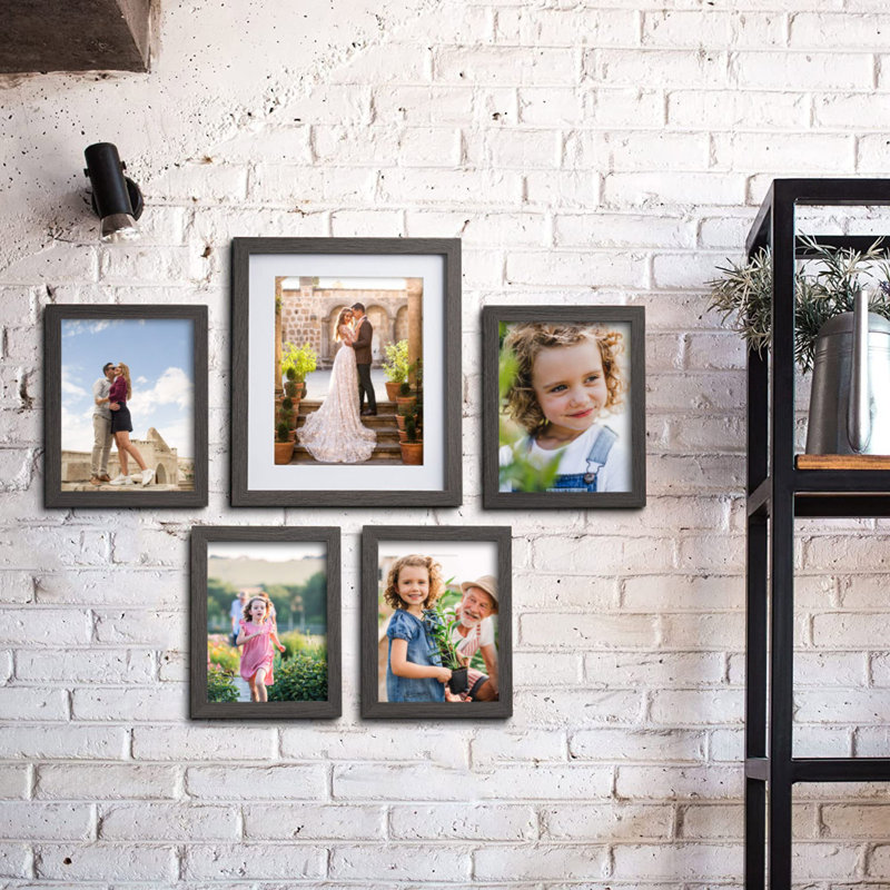 5 Piece Picture Frame Gallery Set - Charcoal Grey