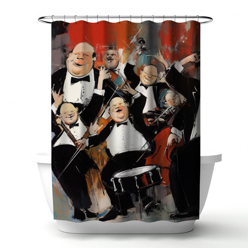 Shower Curtain MU48 – Polyester Shower Curtain, Dye Sublimation Print, 71" W × 74" L