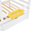 Lit simple superposé au-dessus d'un lit blanc avec rangement - Bois massif pour une chambre à coucher attrayante