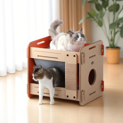 Hewe Cat Bunk Bed with Scratch Post