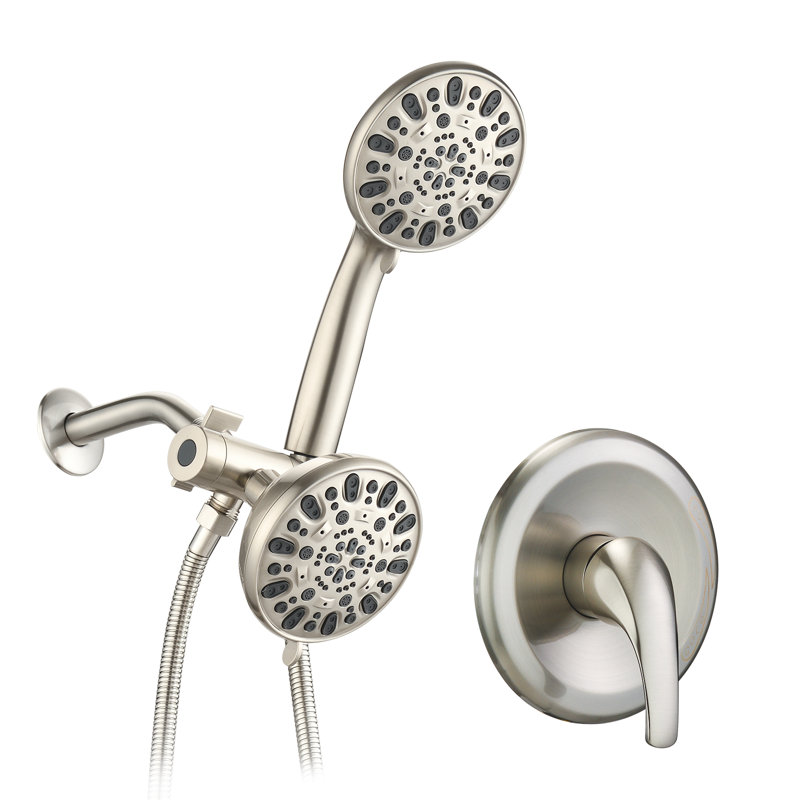 Système de douche complet avec valve, Nickel brossé