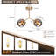 2-Light Smoked Glass Globe Semi Flush Mount — Gold Metal Sputnik Ceiling Light for Living Room & Bedroom