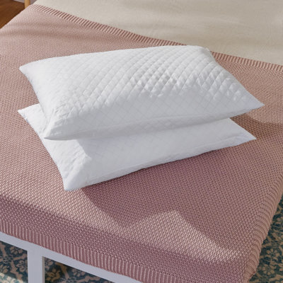 Non-Allergenic Machine Washable Quilted Pillows (Set of 2)