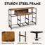 Commode l 47,2 po avec lumières DEL et station de charge pour la chambre à coucher, commode avec structure en acier robuste, meuble télé brun avec tiroirs en tissu pour chambre d'enfant et salon-2054779853