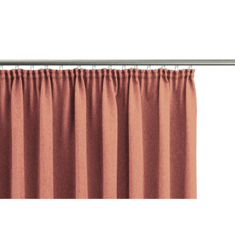 Quade Room Darkening Curtain Pair, 180cm H x 135cm W, Rosewood