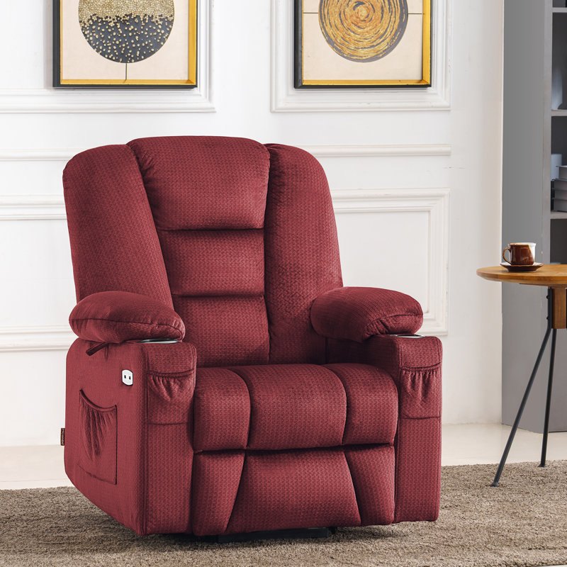 Power Recliner Lift Chair with Heated and Massage, Red
