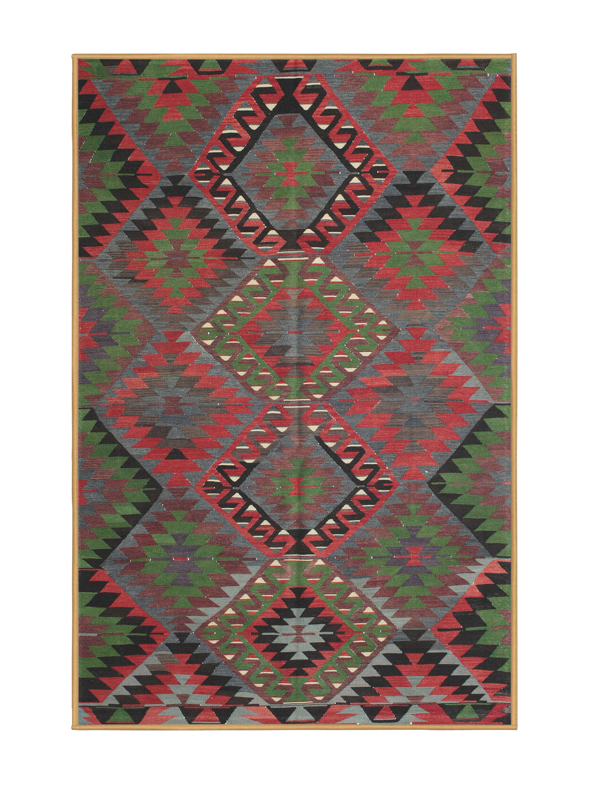 Photo inspiration: Gallery Detail: Foundry Select Geometric Red Blue Brown Area Rug