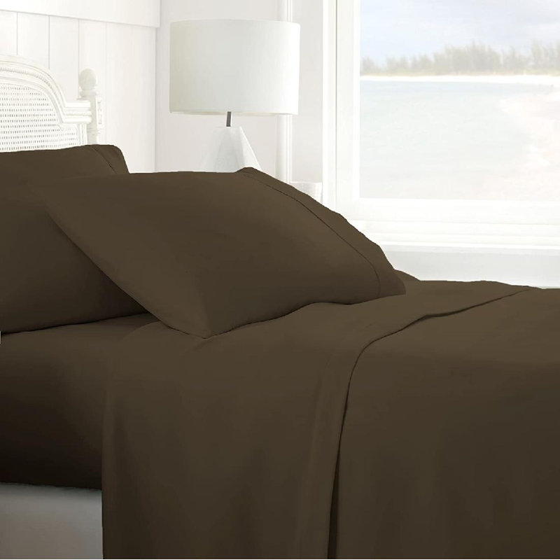 Sheet Set HIGH QUALITY Microfiber Sheet Set, Queen Sheet Set + Fitted Sheet + 2 Pillowcases, Ivory