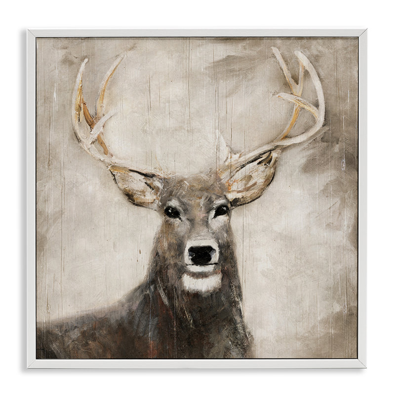 «Gazing Deer in Neutrals», estampe numérique, conception de Sally Swatland, H 24 po x l 24 po