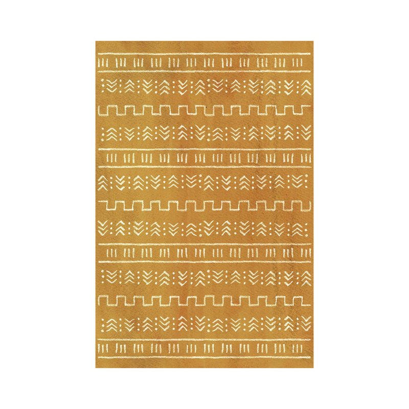 Rust Mustard Aztec Pattern by Whales Way - Painting on Canvas, Wrapped Canvas, 45.72cm H x 30.48cm W x 1.91cm D