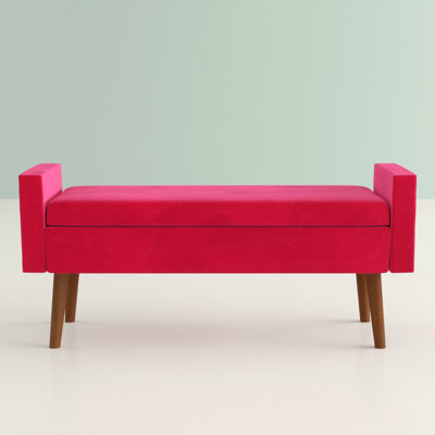 Banc de rangement à couvercle rabattable rembourré Carkin